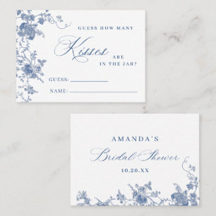 Elegante Victoriaanse Blauwe Bloem Hoeveelheid Spe Visitekaartje