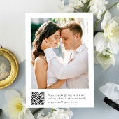 Elegante Victoriaanse bloemencode QR trouwkaart Save The Date
