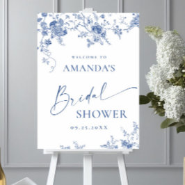 Elegante Victoriaanse Bloemige WELKOM Bruidsdouche Poster