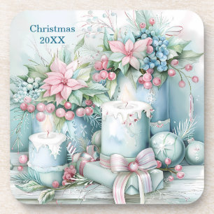 Elegante Victoriaanse Coaster – Kaarslicht en Bloe Bier Onderzetter