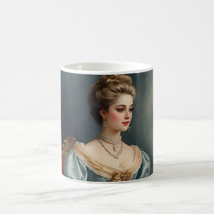 Elegante Victoriaanse Dame Klassieke Portret Koffi Koffiemok