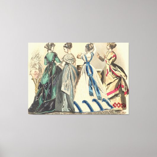 Elegante victoriaanse dames canvas afdruk (Voorkant)