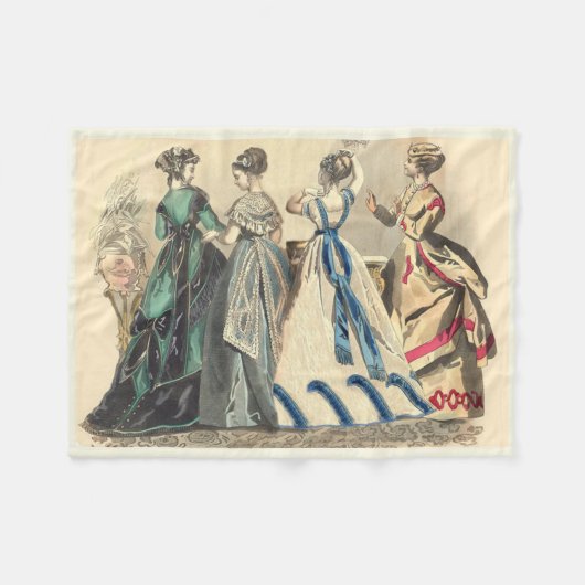 Elegante victoriaanse dames fleece deken (Voorkant (Horizontaal))