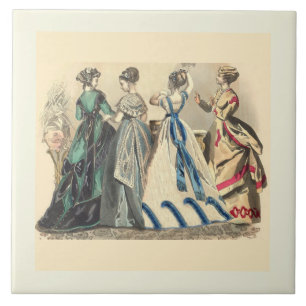 Elegante victoriaanse dames tegeltje