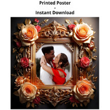 Elegante Victoriaanse fotolijst met 3D rozen