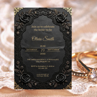 Elegante Victoriaanse Gotische Romantische Bruidsu Kaart