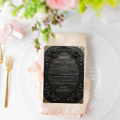 Elegante Victoriaanse Kant Zwart Luxe Trouw  Menu