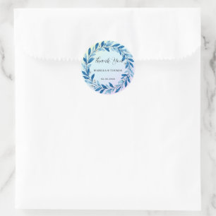 Elegante Victoriaanse marineblauwe madeliefjes blo Ronde Sticker