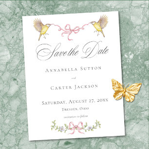Elegante Victoriaanse Pastel Bloemenen Lint Bruilo Save The Date