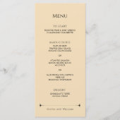 Elegante Victoriaanse Rode Goud Trouwmenu Menu (Voorkant)