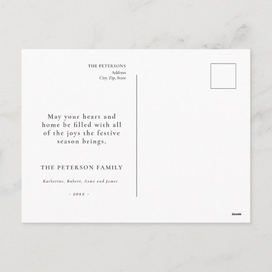 Elegante Victoriaanse Rode Groene Kerstballen Feestdagenkaart (Achterkant)