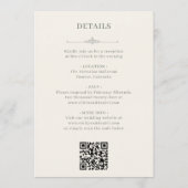 Elegante Victoriaanse Saliegroene QR Code Trouwdag Kaart (Achterkant)