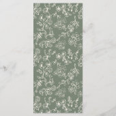 Elegante Victoriaanse saliegroene trouwdag Menu (Achterkant)