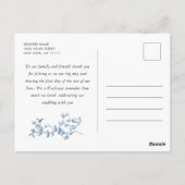 Elegante Victoriaanse sierlijke bloem blauwe bruil Briefkaart (Achterkant)