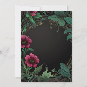Elegante victoriaanse sombere donkergroene roze bl kaart