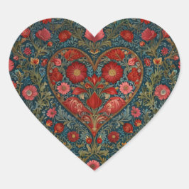 Elegante Victoriaanse Valentijnsdag hartontwerp Hart Sticker