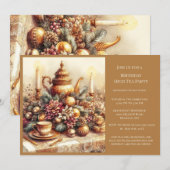 Elegante Victoriaanse verjaardag thee party uitnod Kaart (Voorkant / Achterkant)