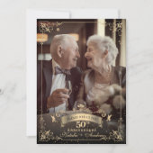 Elegante Victoriaanse versiering 50ste verjaardag Kaart (Voorkant)