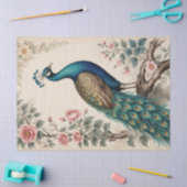Elegante Victoriaanse Vintage Boho Pauw Tissuepapier (Craft)