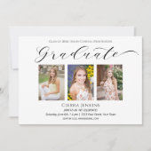 Elegante Vier Foto Afstuderen Landschapsuitnodigin Kaart (Voorkant)