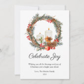 Elegante vier vreugde Kerst Platte Feestdagenkaart (Voorkant)