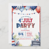 Elegante Vierde van Juli Partij I ballonnen 2 Kaart (Voorkant)