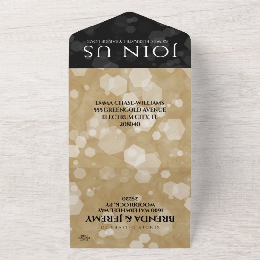 Elegante viering van 1e huwelijksjubileum (papier) all in one uitnodiging (Buitenkant)