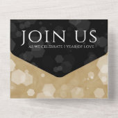 Elegante viering van 1e huwelijksjubileum (papier) all in one uitnodiging (Achterkant)