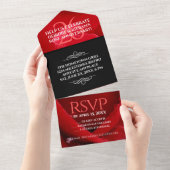 Elegante viering van 26 jaar huwelijksjubileum met all in one uitnodiging (Afscheurbaar)