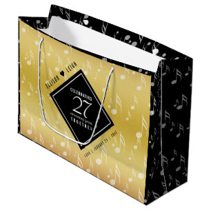 Elegante viering van 27 jaar getrouwd en muziek tr groot cadeauzakje