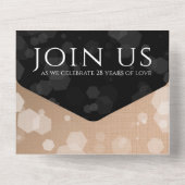 Elegante viering van 28 jaar huwelijksjubileum all in one uitnodiging (Achterkant)