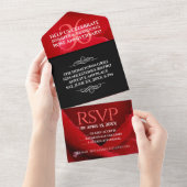 Elegante viering van 36 jaar rozen huwelijksjubile all in one uitnodiging (Afscheurbaar)