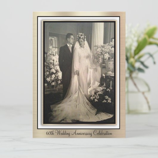 Elegante viering van 60-jarig jubileum kaart (Staand voorkant)