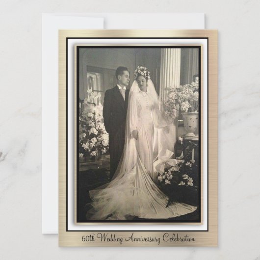 Elegante viering van 60-jarig jubileum kaart (Voorkant)