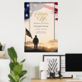 Elegante viering van het leven Amerikaanse vlag di Poster (Thuiskantoor)