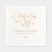 Elegante viering van het leven begrafenis rouwverw folie servetten (Voorkant)