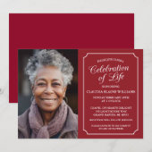 ELEGANTE VIERING VAN HET LEVEN BEGRAFENISUITNODIGI KAART (Voorkant / Achterkant)