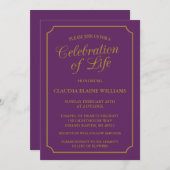 ELEGANTE VIERING VAN HET LEVEN BEGRAFENISUITNODIGI KAART (Voorkant / Achterkant)