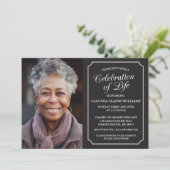 ELEGANTE VIERING VAN HET LEVEN BEGRAFENISUITNODIGI KAART (Staand voorkant)