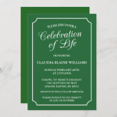 ELEGANTE VIERING VAN HET LEVEN BEGRAFENISUITNODIGI KAART (Voorkant / Achterkant)