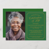 ELEGANTE VIERING VAN HET LEVEN BEGRAFENISUITNODIGI KAART (Voorkant / Achterkant)