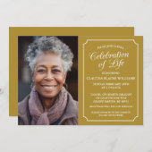 ELEGANTE VIERING VAN HET LEVEN BEGRAFENISUITNODIGI KAART (Voorkant / Achterkant)