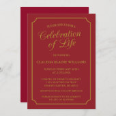 ELEGANTE VIERING VAN HET LEVEN BEGRAFENISUITNODIGI KAART (Voorkant / Achterkant)