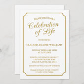 ELEGANTE VIERING VAN HET LEVEN BEGRAFENISUITNODIGI KAART (Voorkant / Achterkant)