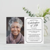 ELEGANTE VIERING VAN HET LEVEN BEGRAFENISUITNODIGI KAART (Staand voorkant)