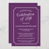 ELEGANTE VIERING VAN HET LEVEN BEGRAFENISUITNODIGI KAART (Voorkant / Achterkant)