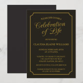 ELEGANTE VIERING VAN HET LEVEN BEGRAFENISUITNODIGI KAART (Voorkant / Achterkant)