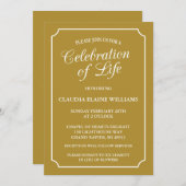 ELEGANTE VIERING VAN HET LEVEN BEGRAFENISUITNODIGI KAART (Voorkant / Achterkant)