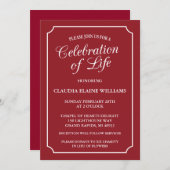 ELEGANTE VIERING VAN HET LEVEN BEGRAFENISUITNODIGI KAART (Voorkant / Achterkant)