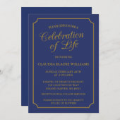ELEGANTE VIERING VAN HET LEVEN BEGRAFENISUITNODIGI KAART (Voorkant / Achterkant)